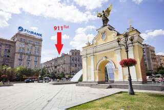 Апартаменты 911Flat Киев Двухместный номер Делюкс с 1 кроватью и балконом-8